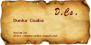 Dunka Csaba névjegykártya