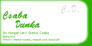 csaba dunka business card